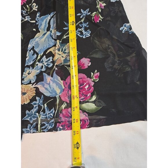 Helena Quinn X Zoe Report Georgette black floral kimono pockets tie One size New - Picture 9 of 11